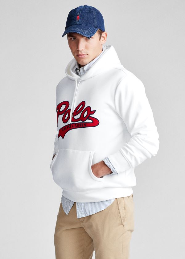 Sudaderas Con Capucha Polo Ralph Lauren Hombre Blancos - Double-Knit Logo - PJBLV1092